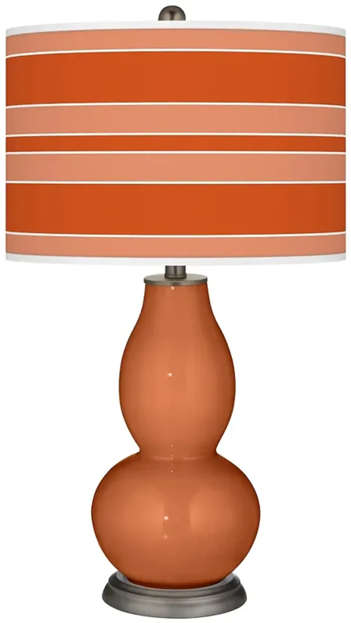 Color Plus Double Gourd 29 1/2" Bold Stripe Robust Orange Table Lamp