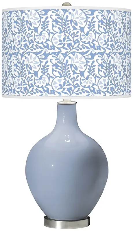 Color Plus Ovo 28 1/2" Gardenia Shade Sky Blue Table Lamp