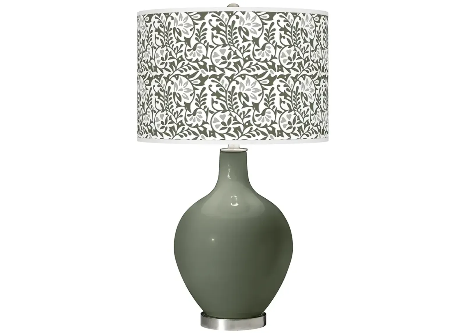 Color Plus Ovo 28 1/2" Gardenia Shade Deep Lichen Green Table Lamp