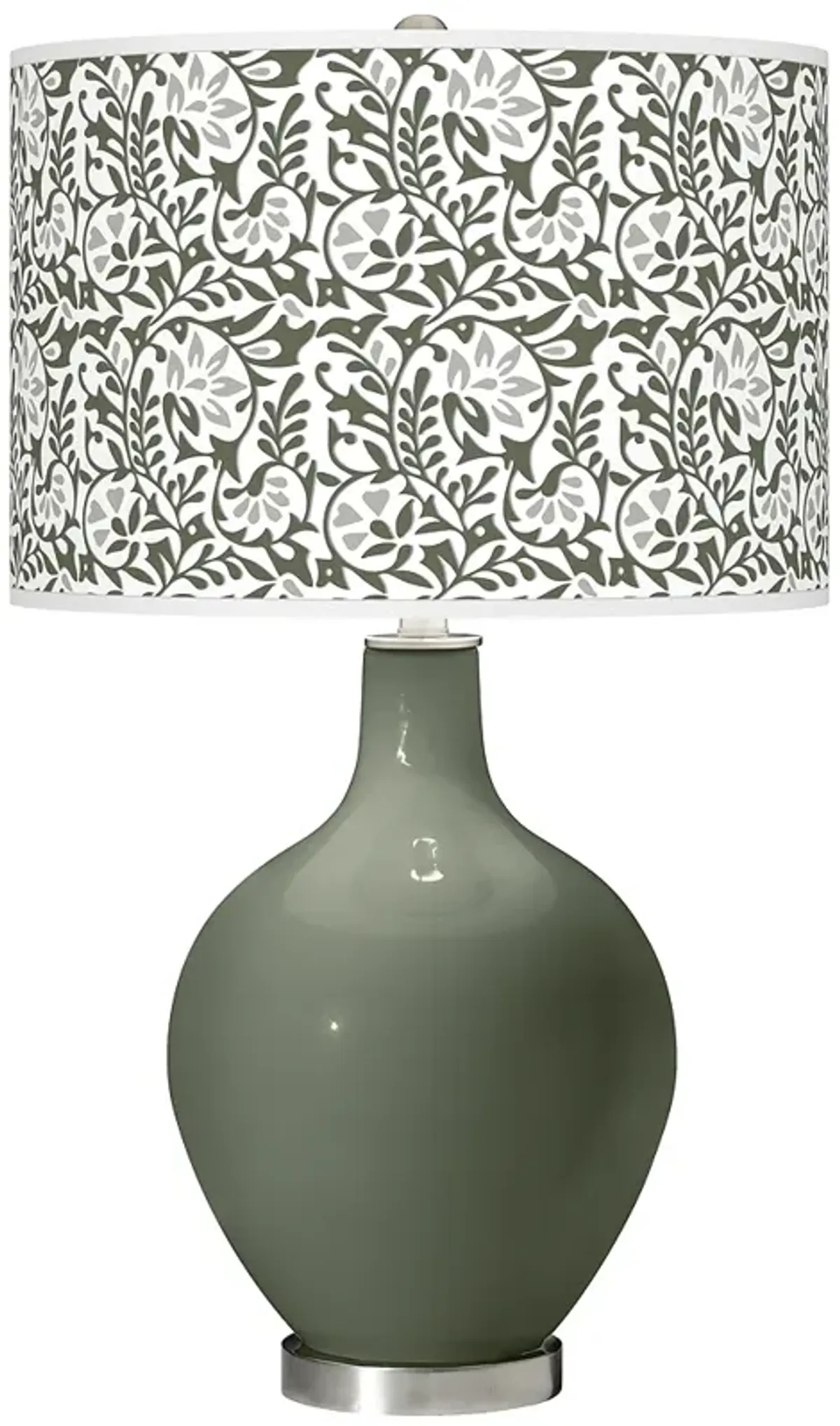 Color Plus Ovo 28 1/2" Gardenia Shade Deep Lichen Green Table Lamp