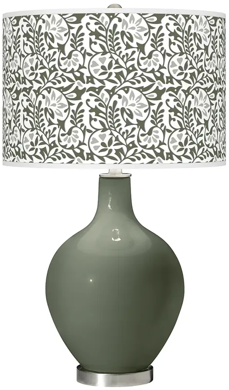 Color Plus Ovo 28 1/2" Gardenia Shade Deep Lichen Green Table Lamp