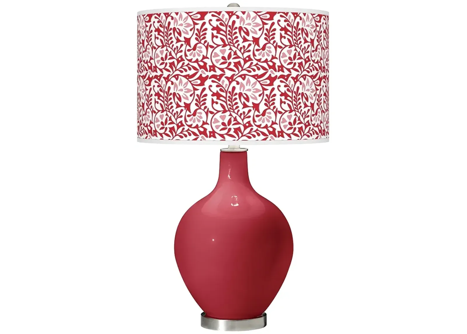 Color Plus Ovo 28 1/2" High Gardenia Shade Samba Red Table Lamp