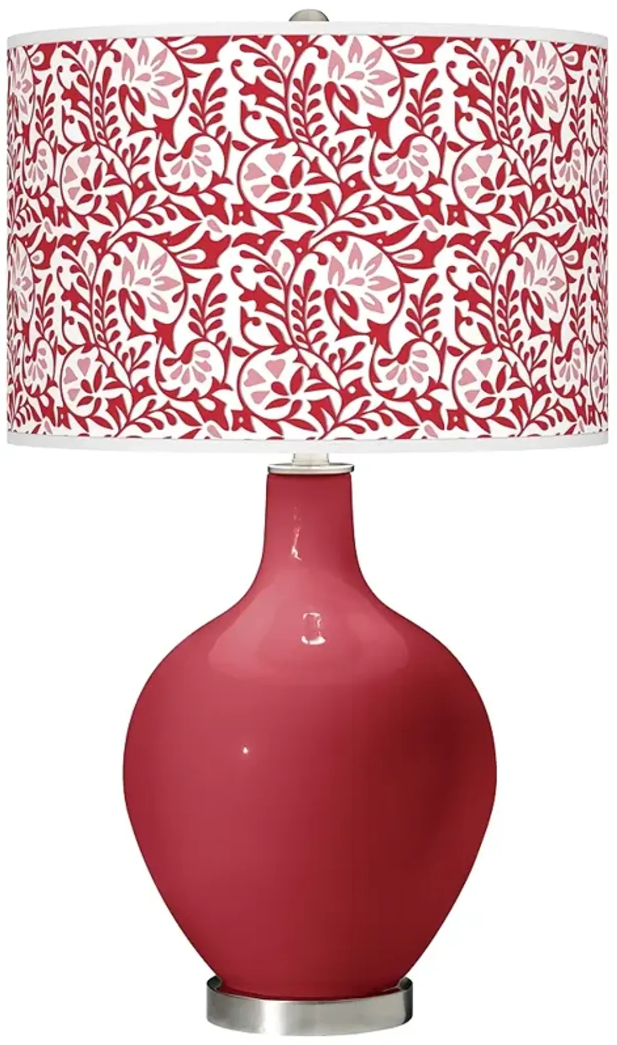 Color Plus Ovo 28 1/2" High Gardenia Shade Samba Red Table Lamp