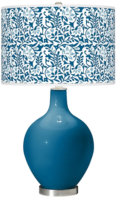 Color Plus Ovo 28 1/2" Modern Gardenia Shade Mykonos Blue Table Lamp