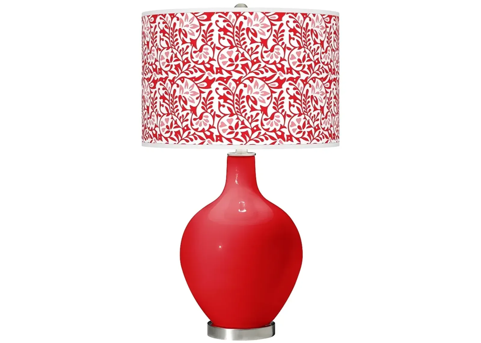 Color Plus Ovo 28 1/2" High Gardenia Shade Bright Red Table Lamp