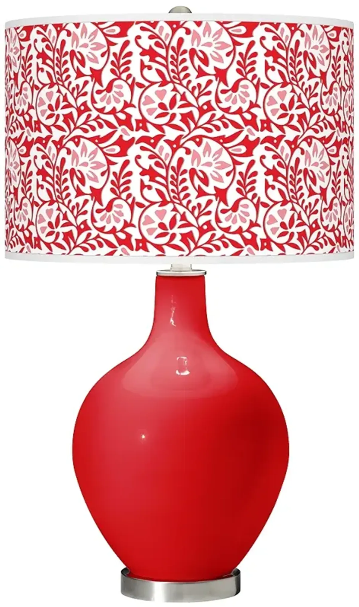 Color Plus Ovo 28 1/2" High Gardenia Shade Bright Red Table Lamp