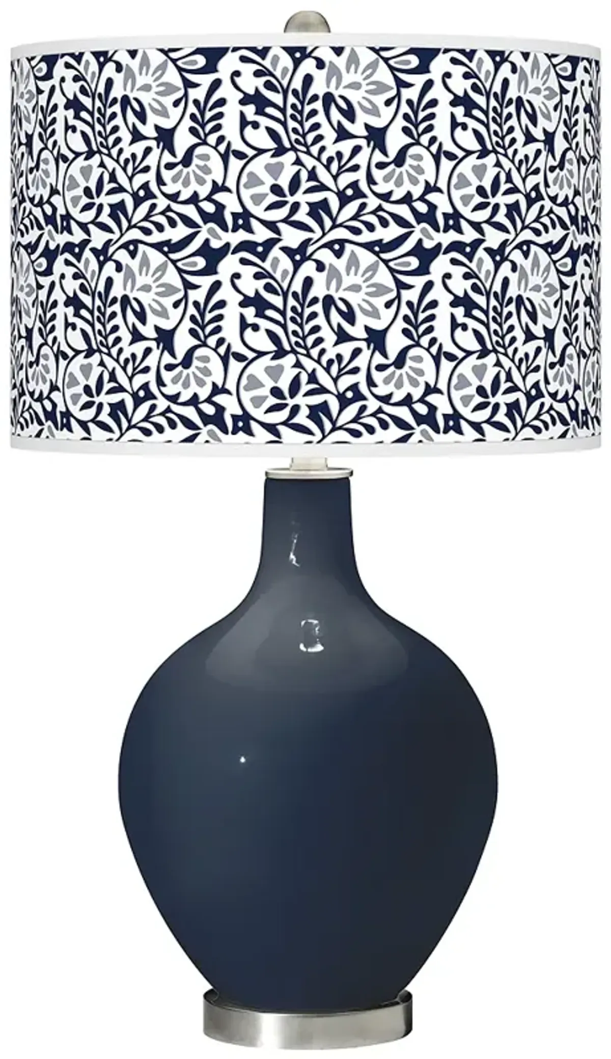 Color Plus Ovo 28 1/2" High Gardenia Shade Naval Blue Table Lamp