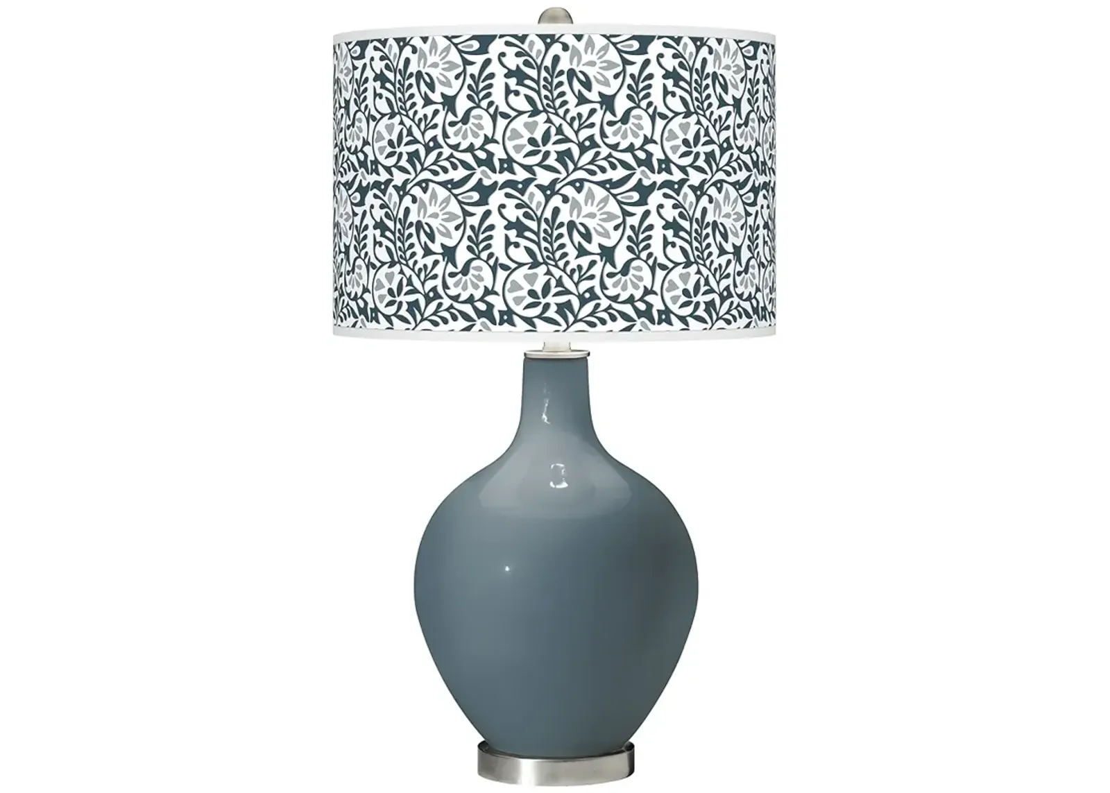 Color Plus Ovo 28 1/2" High Gardenia Shade Smoky Blue Table Lamp