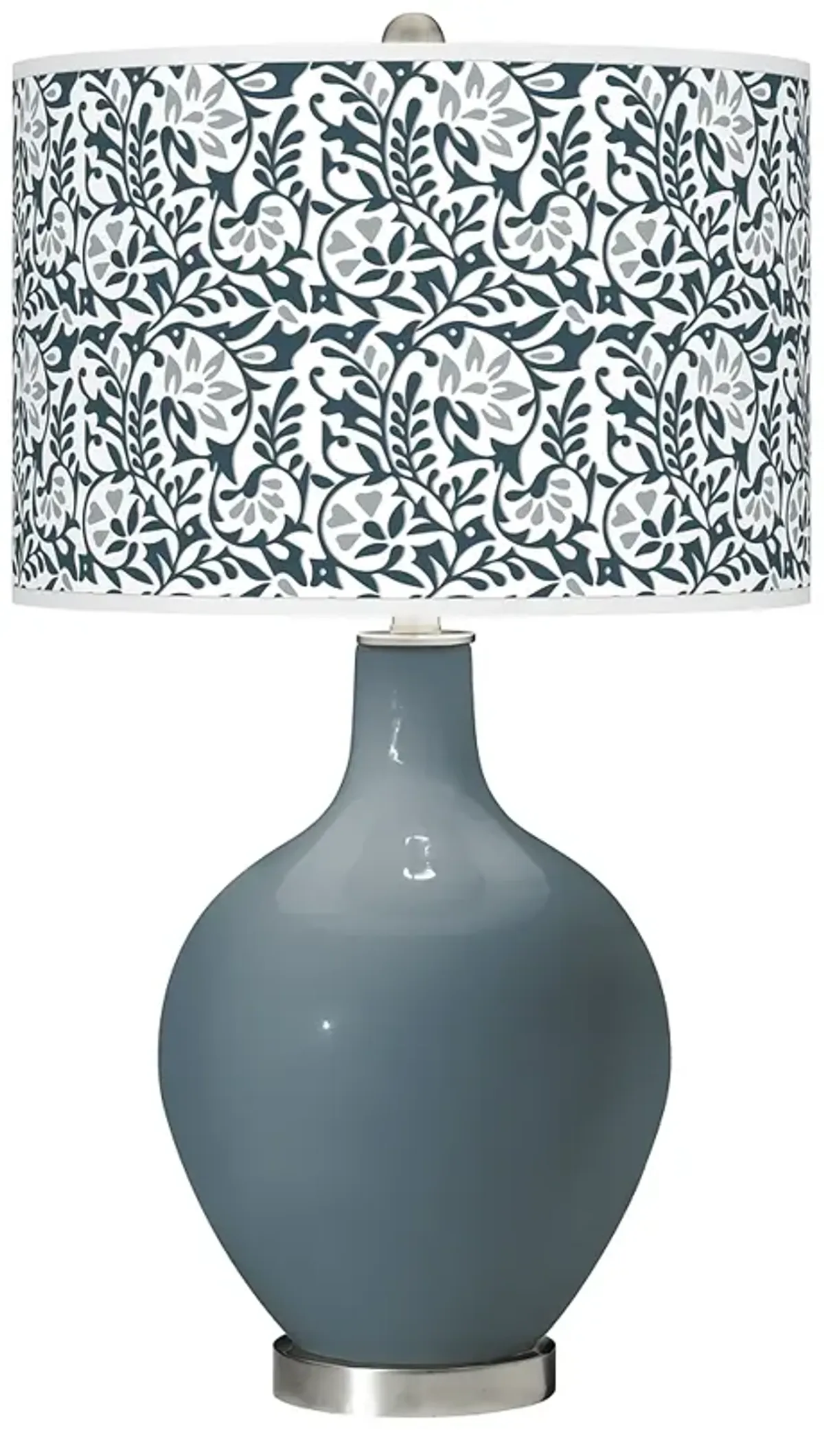 Color Plus Ovo 28 1/2" High Gardenia Shade Smoky Blue Table Lamp