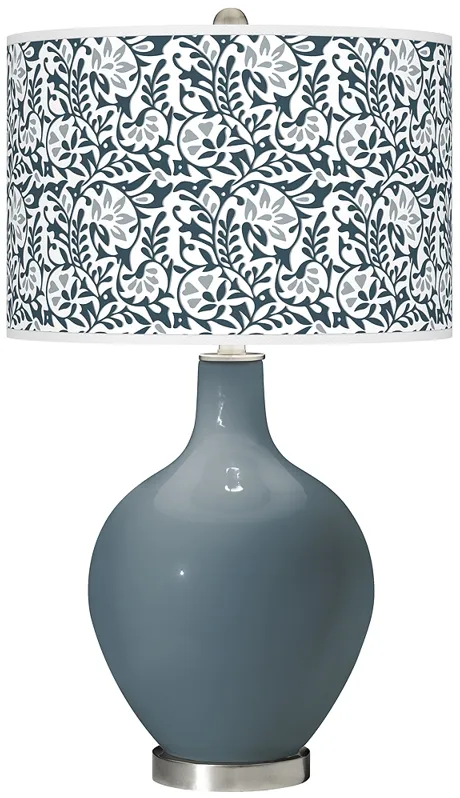 Smoky Blue Gardenia Ovo Table Lamp