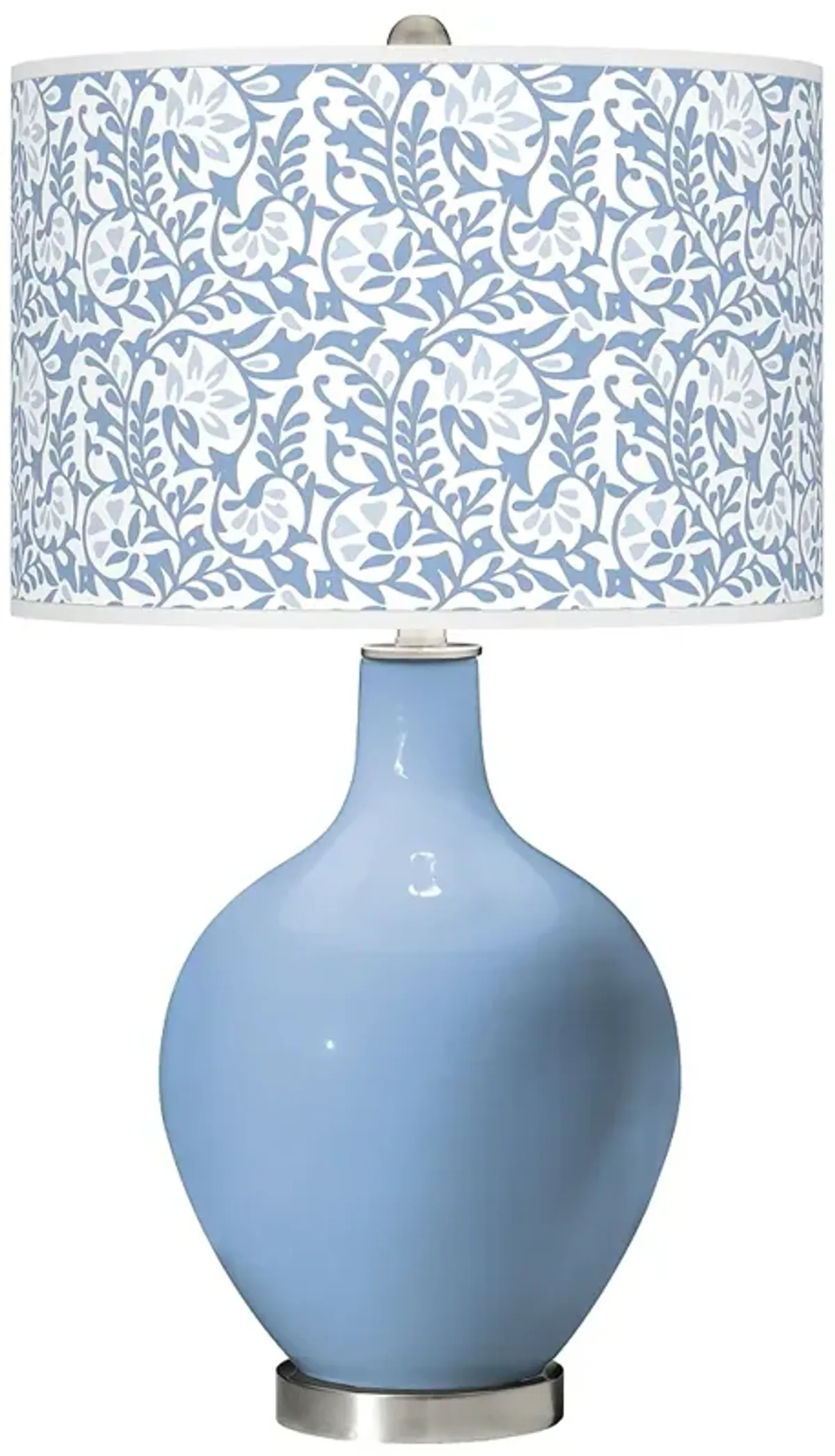 Color Plus Ovo 28 1/2" Gardenia Shade Placid Blue Table Lamp