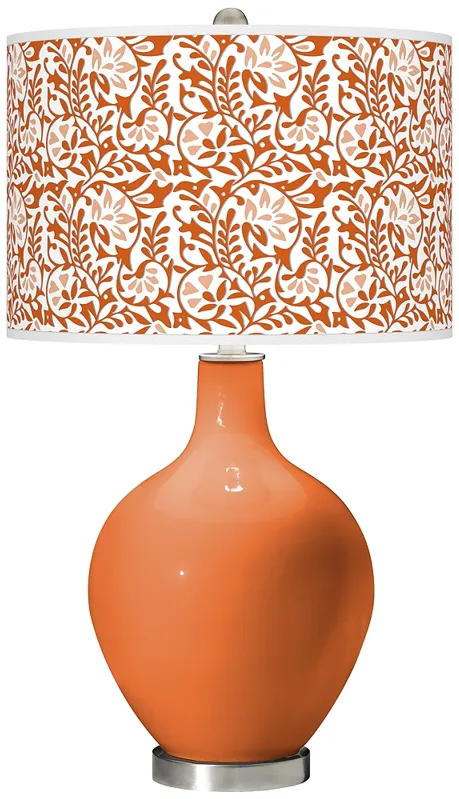 Color Plus Ovo 28 1/2" High Gardenia Shade Celosia Orange Table Lamp