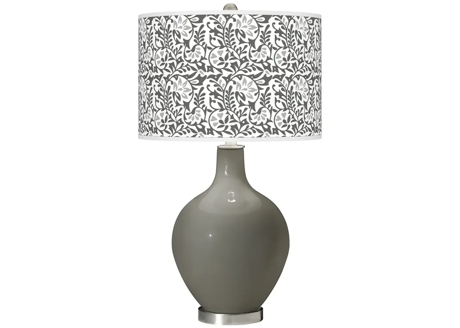 Color Plus Ovo 28 1/2" High Gardenia Shade Gauntlet Gray Table Lamp