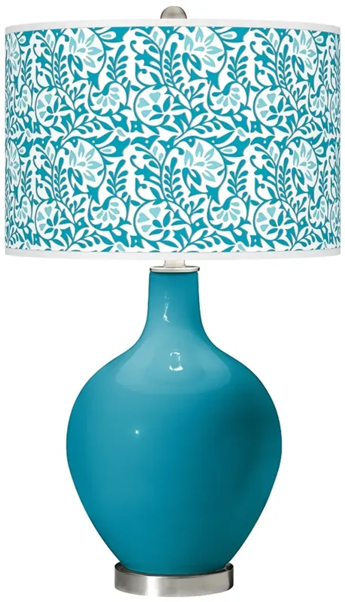 Color Plus Ovo 28 1/2" Gardenia Shade Caribbean Sea Blue Table Lamp