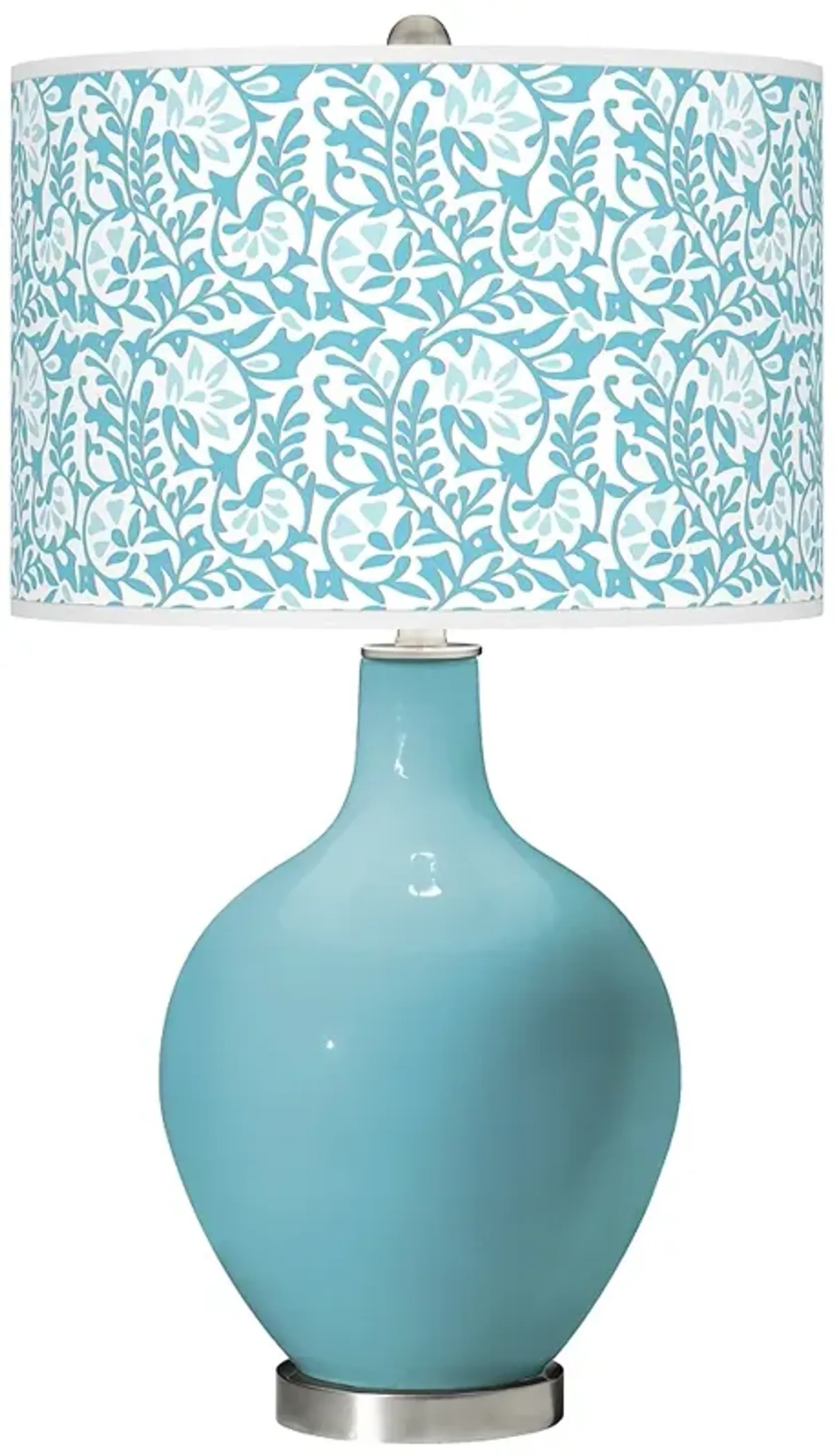 Color Plus Ovo 28 1/2" High Gardenia Nautilus Blue Table Lamp