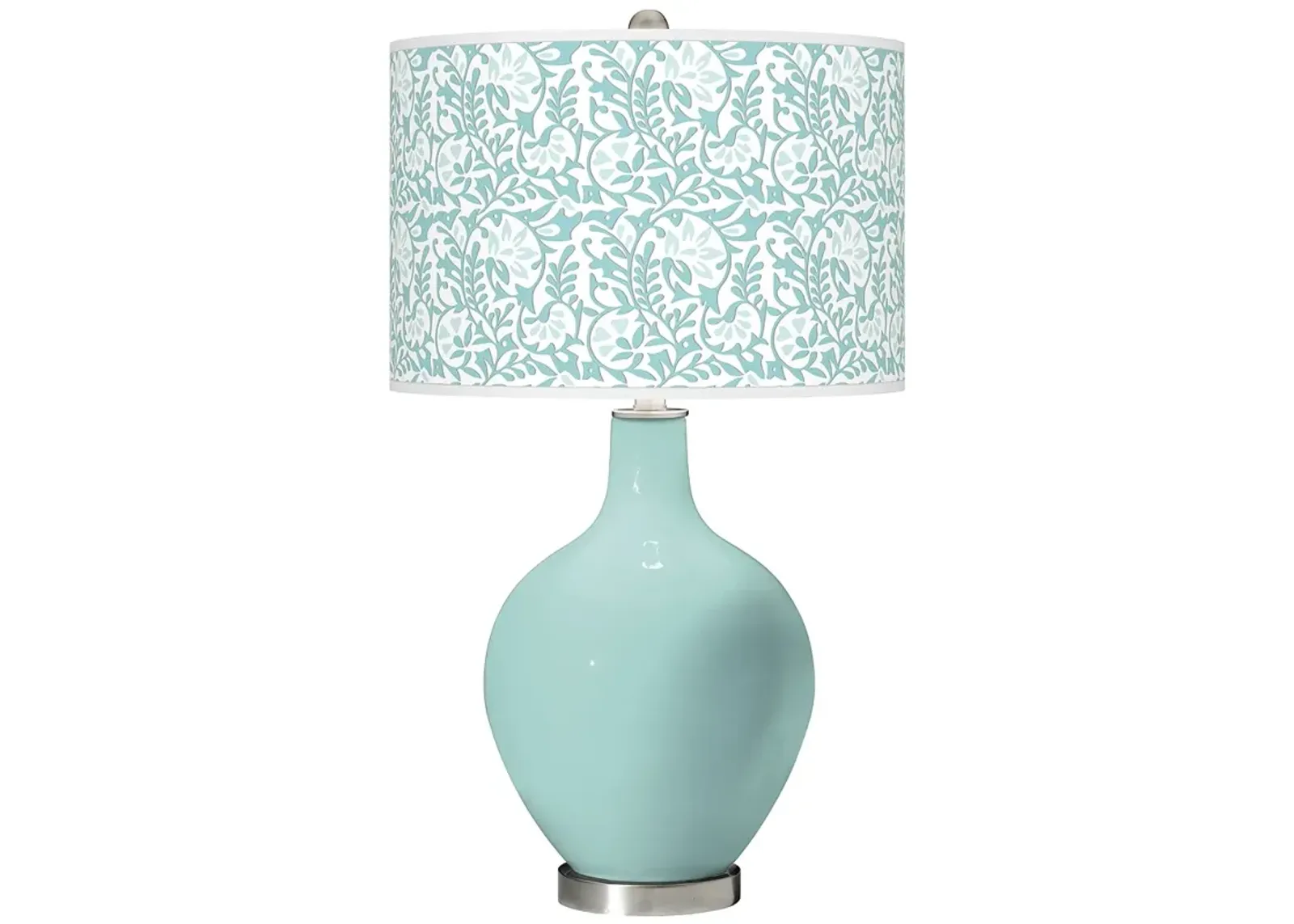 Color Plus Ovo 28 1/2" High Gardenia Shade Cay Blue Table Lamp