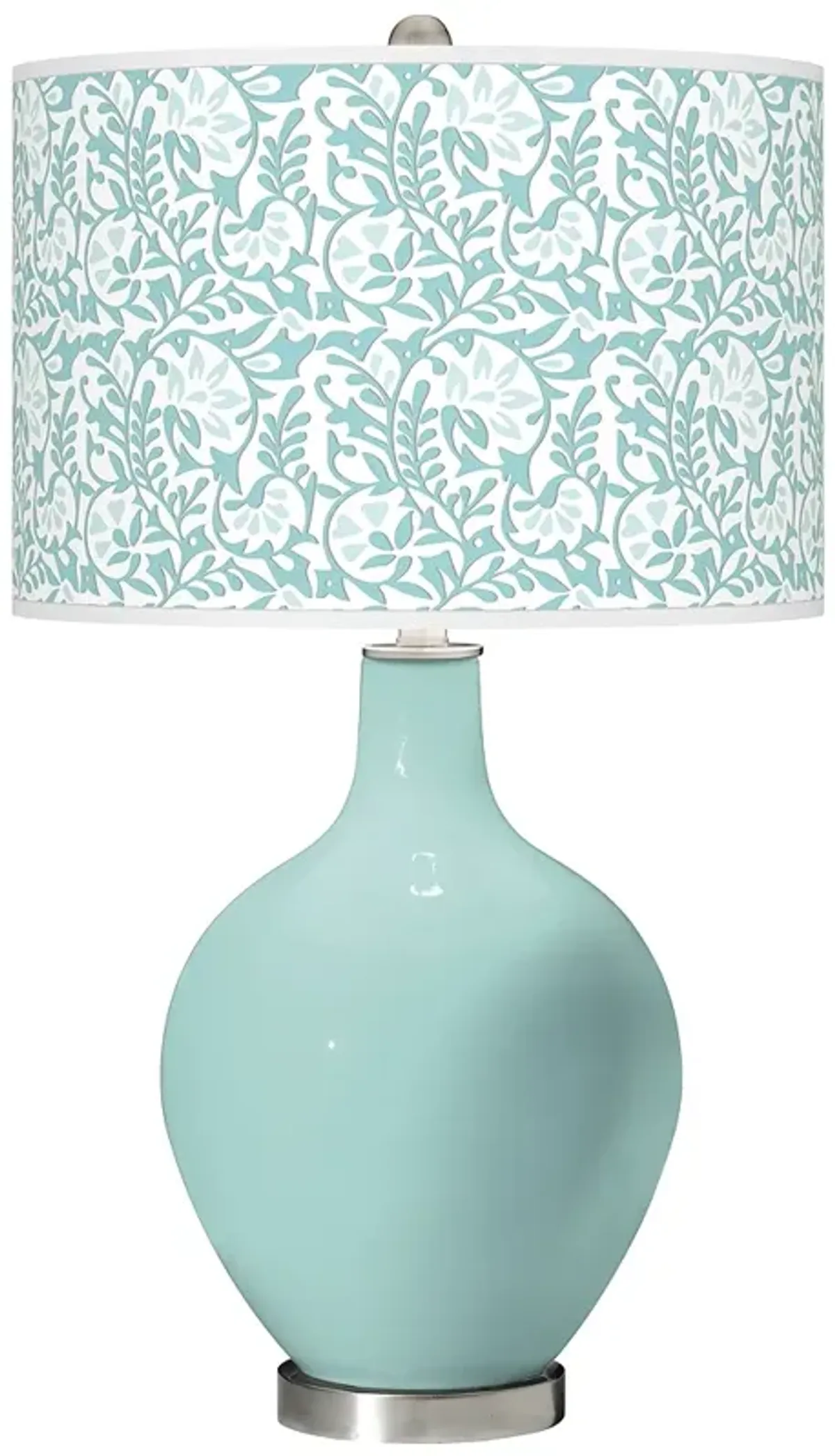 Color Plus Ovo 28 1/2" High Gardenia Shade Cay Blue Table Lamp