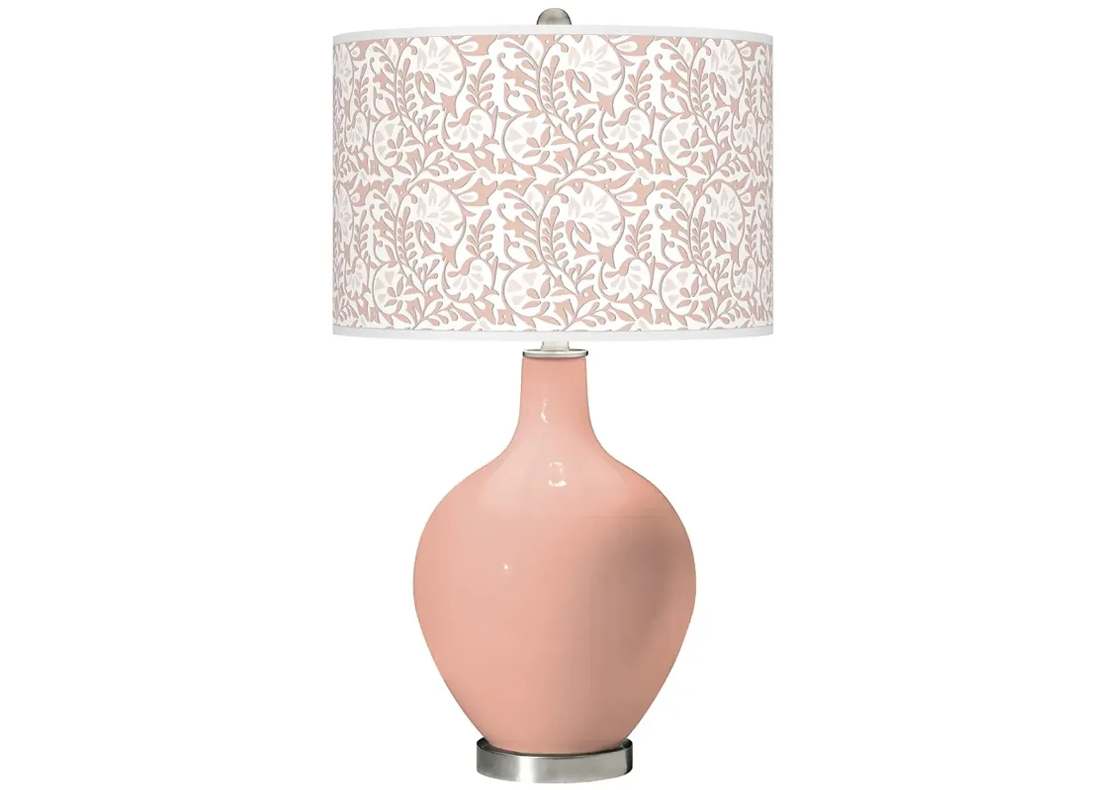 Color Plus Ovo 28 1/2" Gardenia Shade Mellow Coral Pink Table Lamp