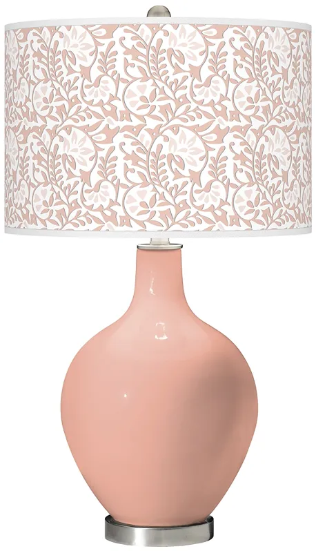 Mellow Coral Gardenia Ovo Table Lamp