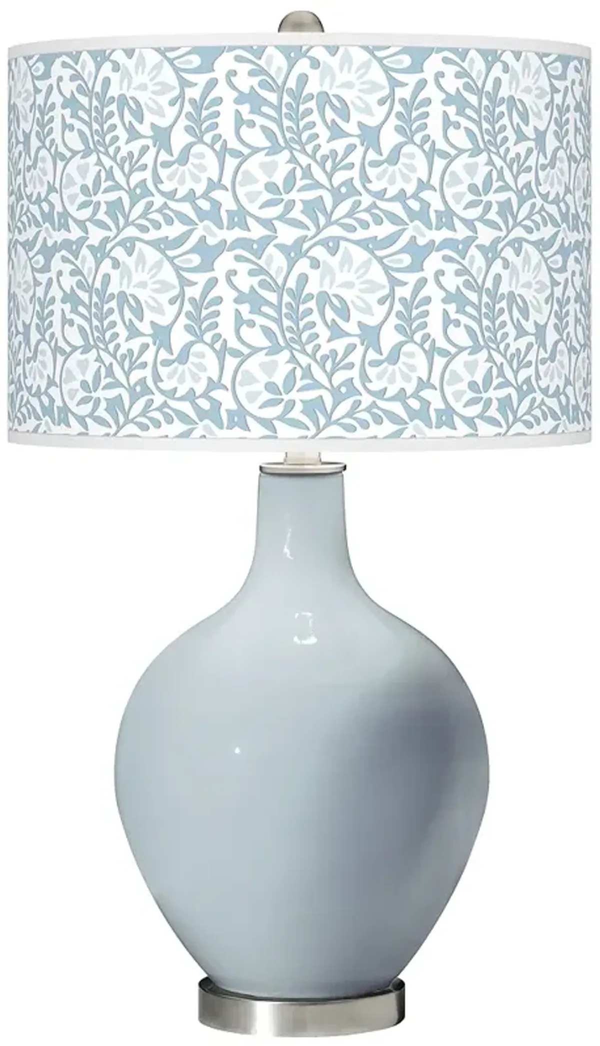 Color Plus Ovo 28 1/2" High Gardenia Shade Take Five Blue Table Lamp