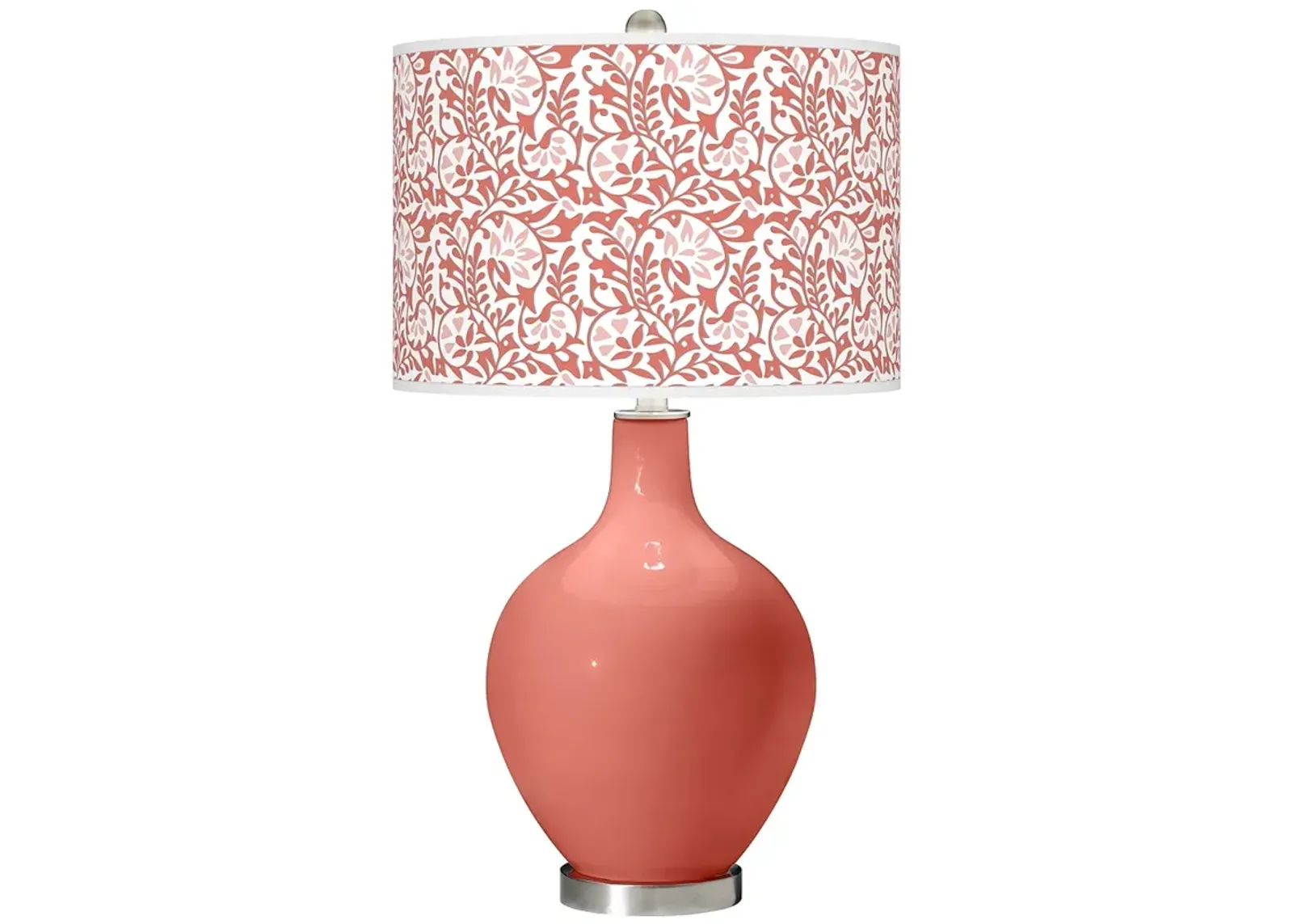 Color Plus Ovo 28 1/2" High Gardenia Shade Coral Reef Pink Table Lamp