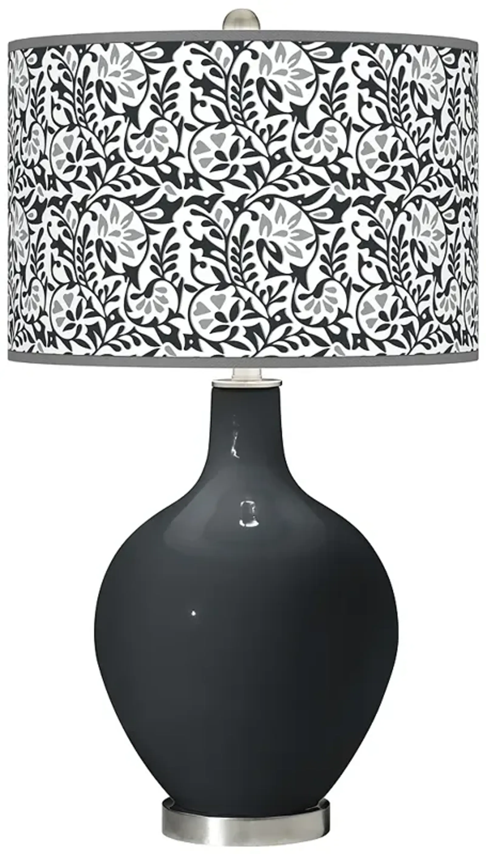 Color Plus Ovo 28 1/2" High Gardenia Shade Night Black Table Lamp