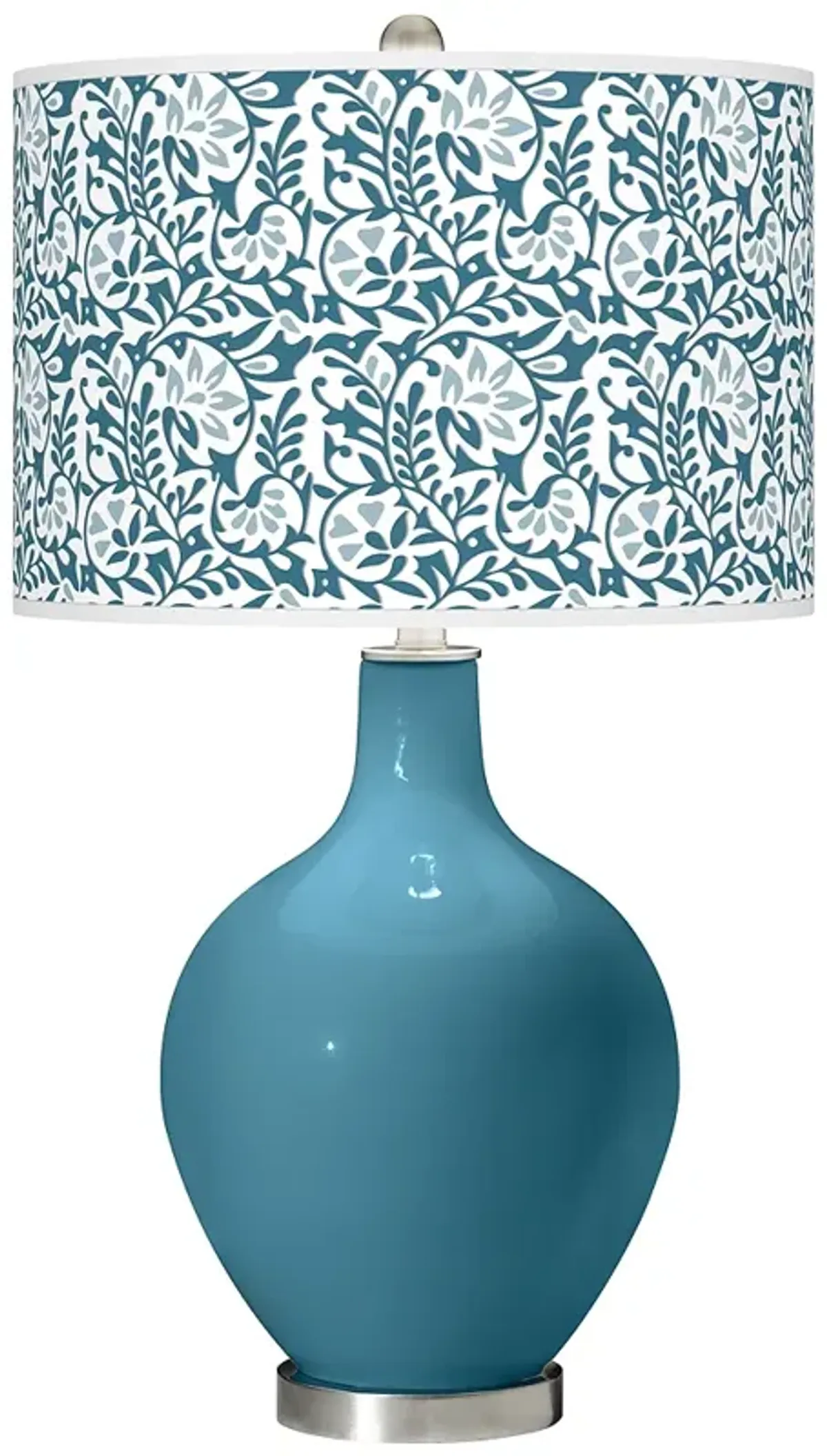 Color Plus Ovo 28 1/2" Gardenia Shade Great Falls Blue Table Lamp