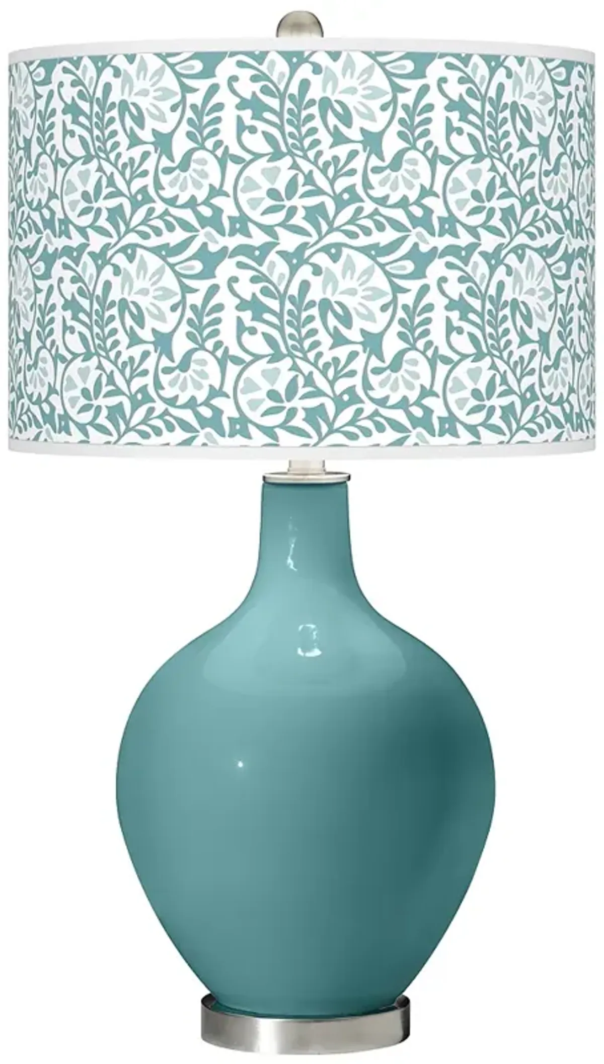 Color Plus Ovo 28 1/2" Gardenia Shade Reflecting Pool Blue Table Lamp