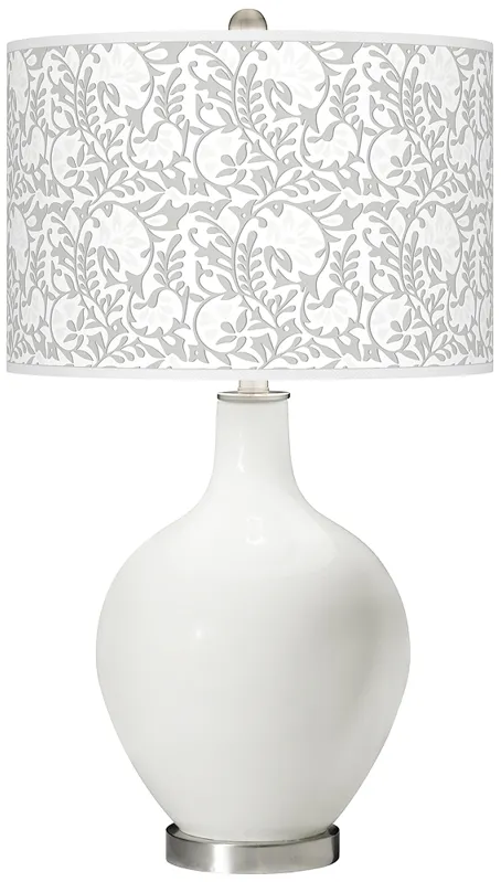 Winter White Gardenia Ovo Table Lamp