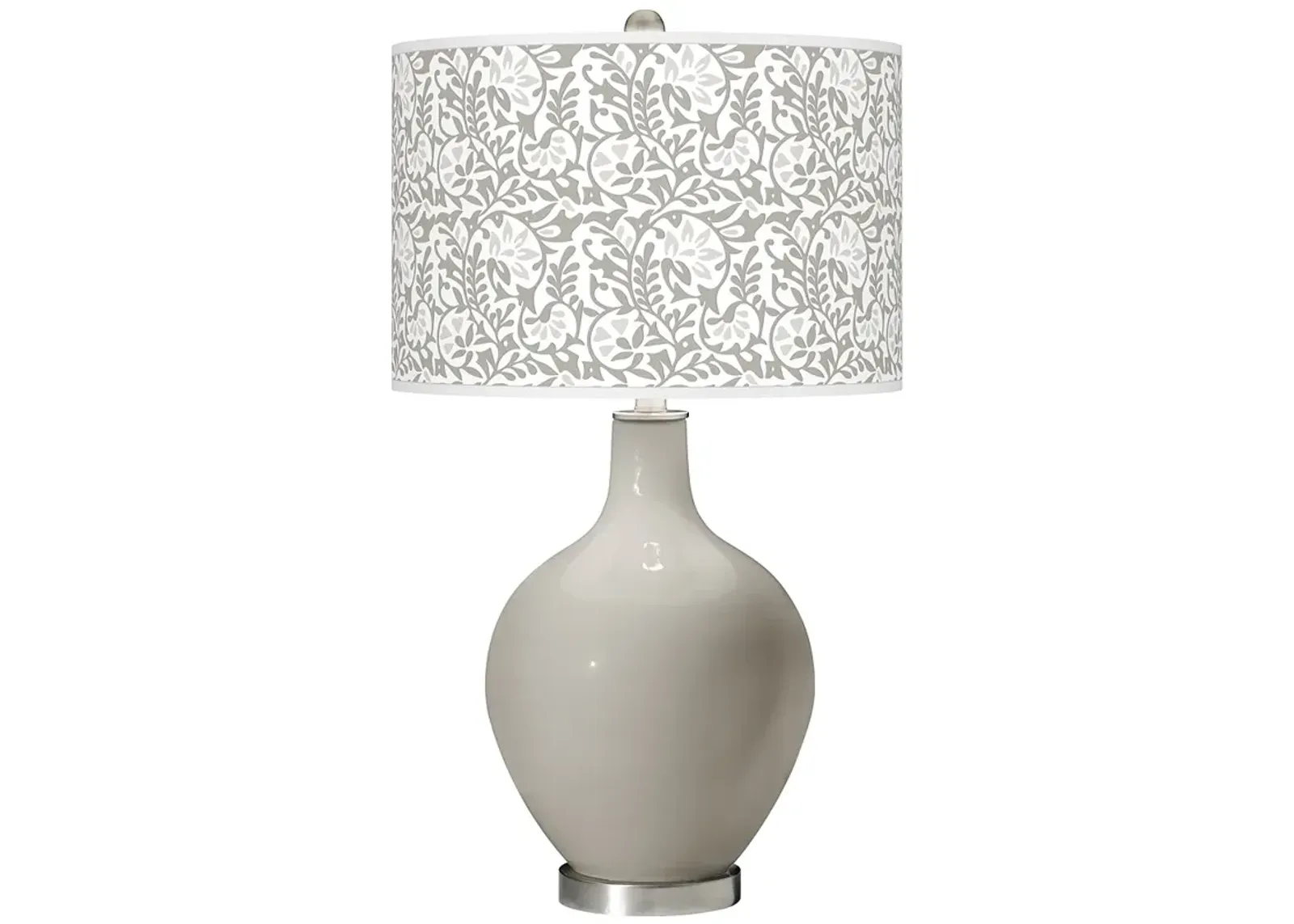 Color Plus Ovo 28 1/2" High Gardenia Shade Requisite Gray Table Lamp