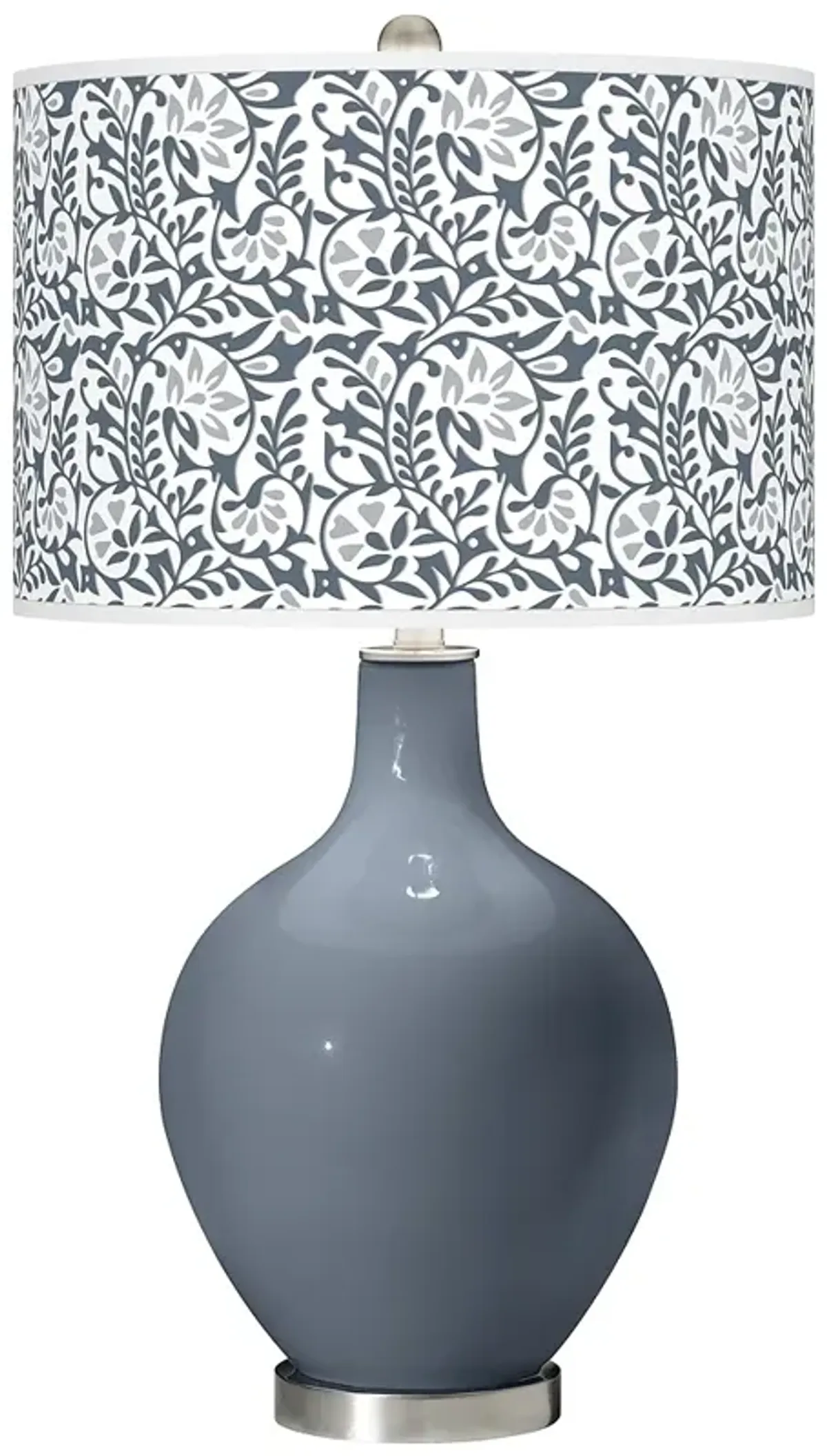 Color Plus Ovo 28 1/2" Gardenia Shade Granite Peak Gray Table Lamp