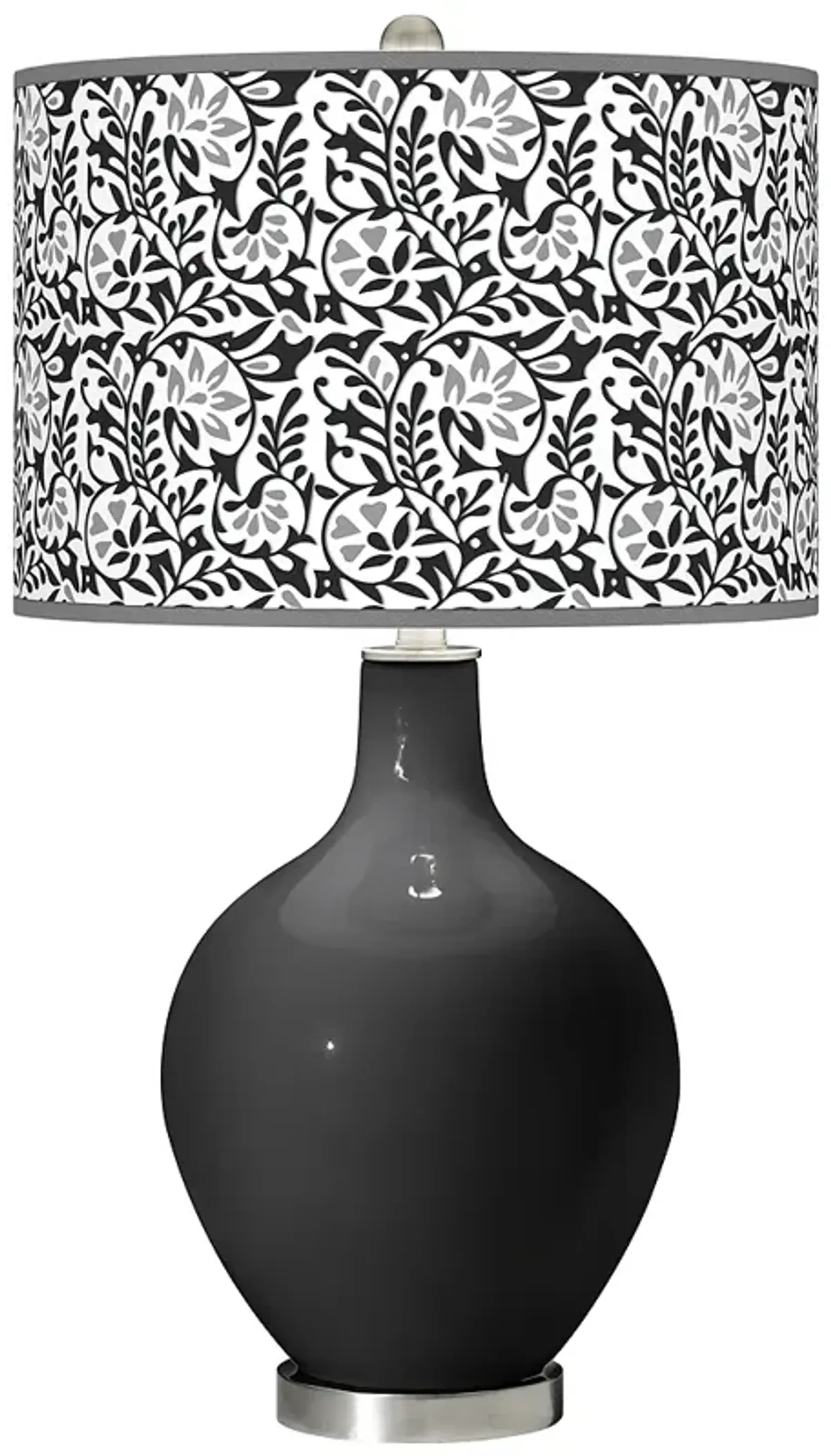 Color Plus Ovo 28 1/2" High Gardenia Shade Tricorn Black Table Lamp