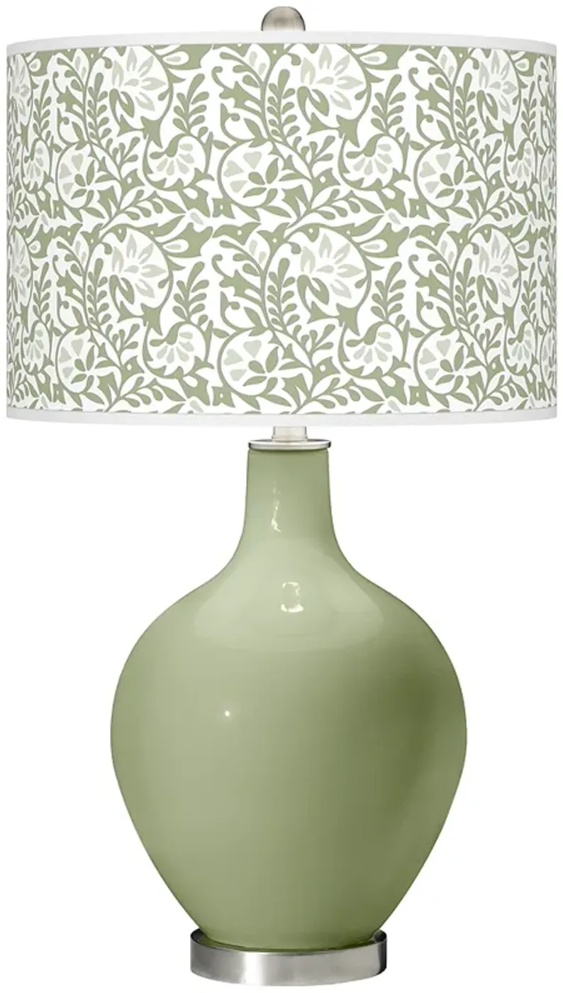 Majolica Green Gardenia Ovo Table Lamp
