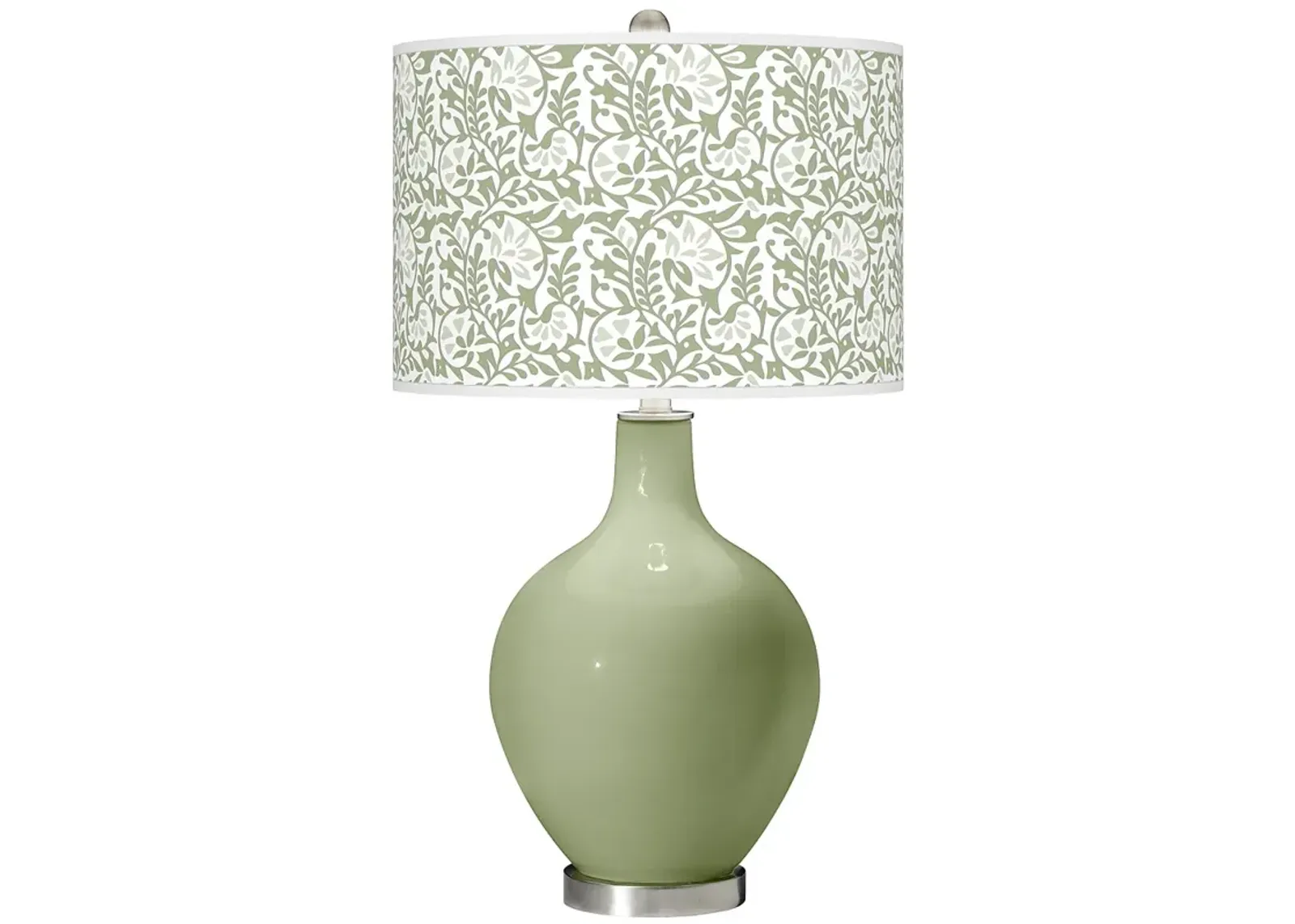 Color Plus Ovo 28 1/2" High Gardenia Shade Majolica Green Table Lamp