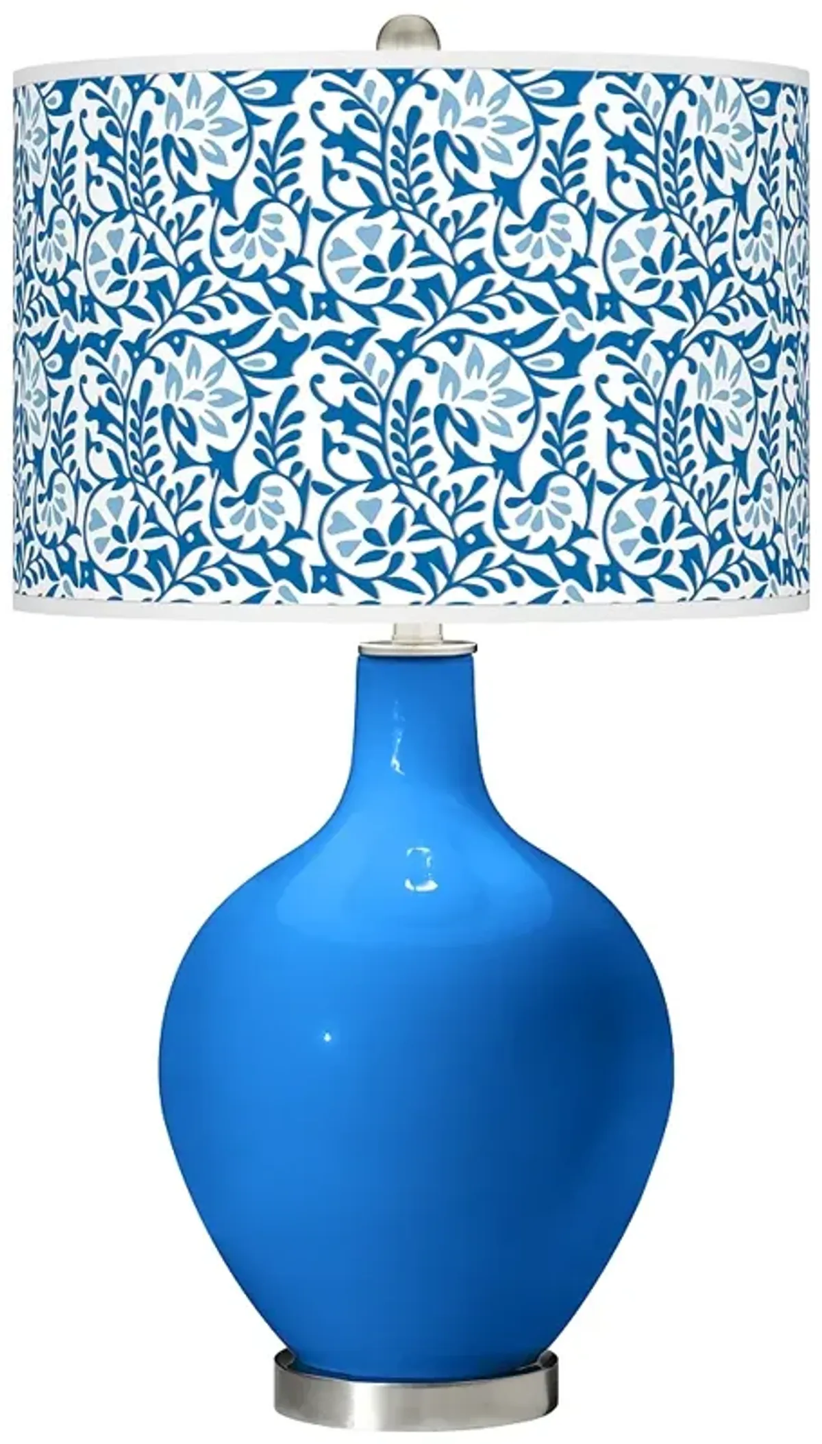 Color Plus Ovo 28 1/2" High Gardenia Shade Royal Blue Table Lamp