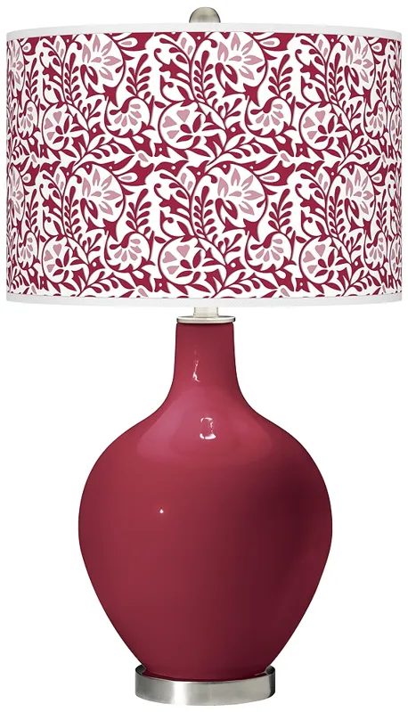 Antique Red Gardenia Ovo Table Lamp