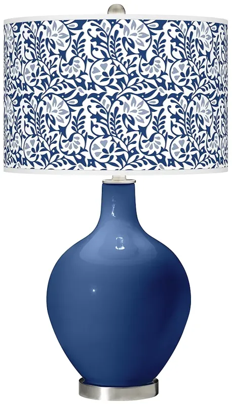 Color Plus Ovo 28 1/2" High Gardenia Shade Monaco Blue Table Lamp