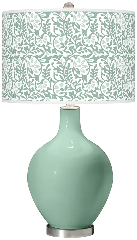 Grayed Jade Gardenia Ovo Table Lamp