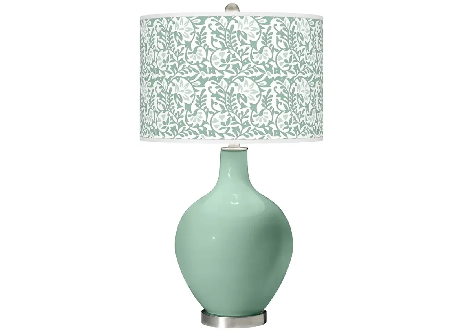 Color Plus Ovo 28 1/2" Gardenia Shade Grayed Jade Green Table Lamp