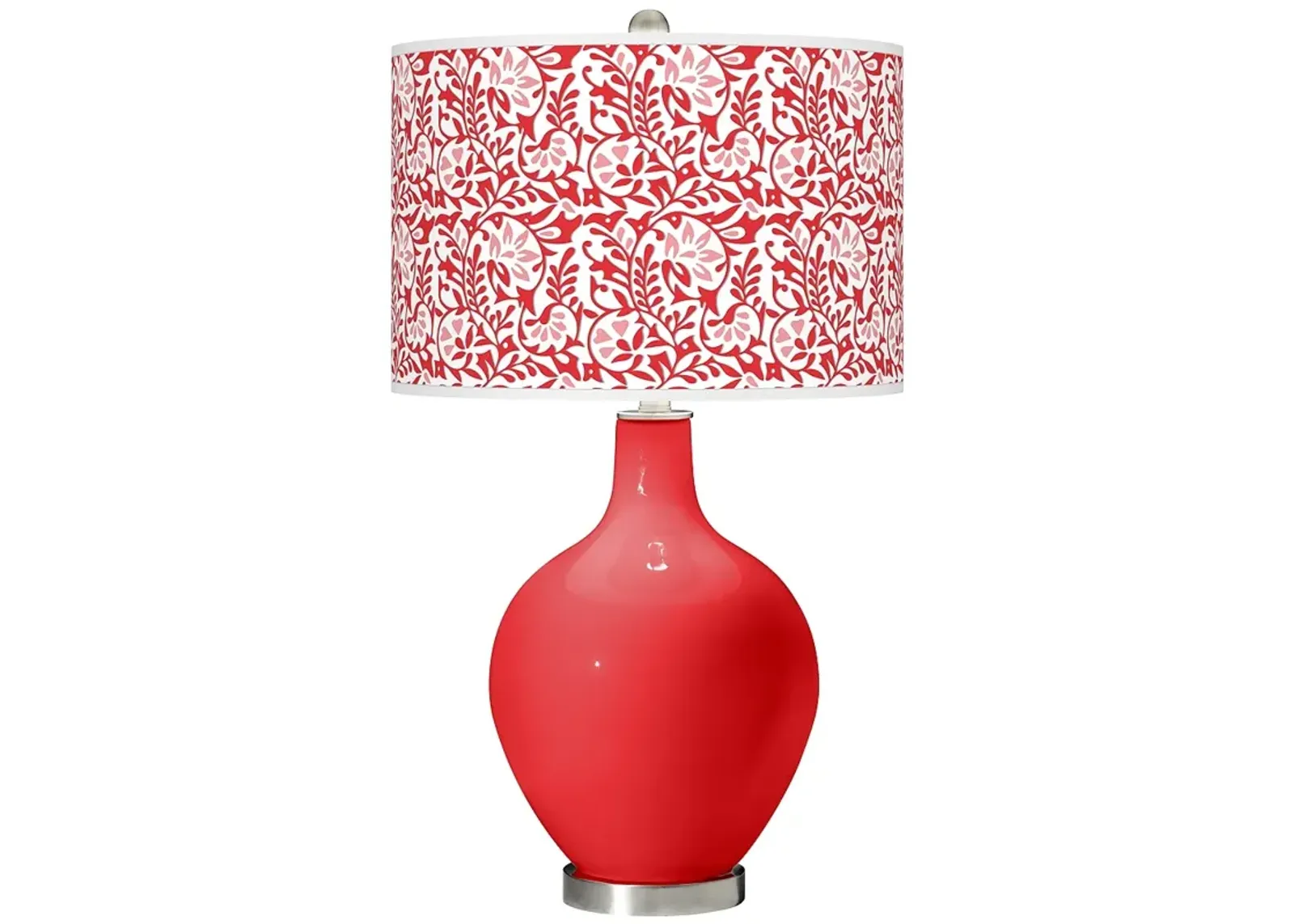 Color Plus Ovo 28 1/2" High Gardenia Shade Poppy Red Table Lamp