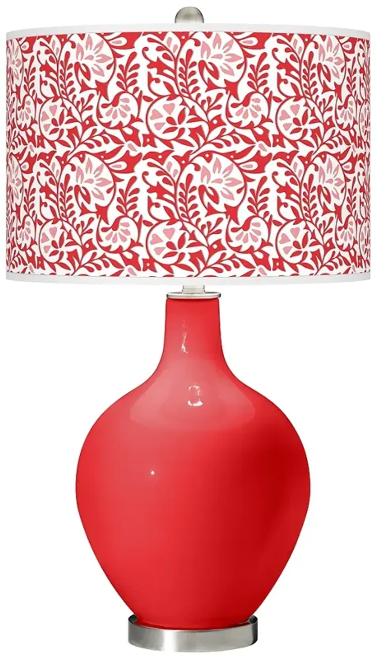 Color Plus Ovo 28 1/2" High Gardenia Shade Poppy Red Table Lamp