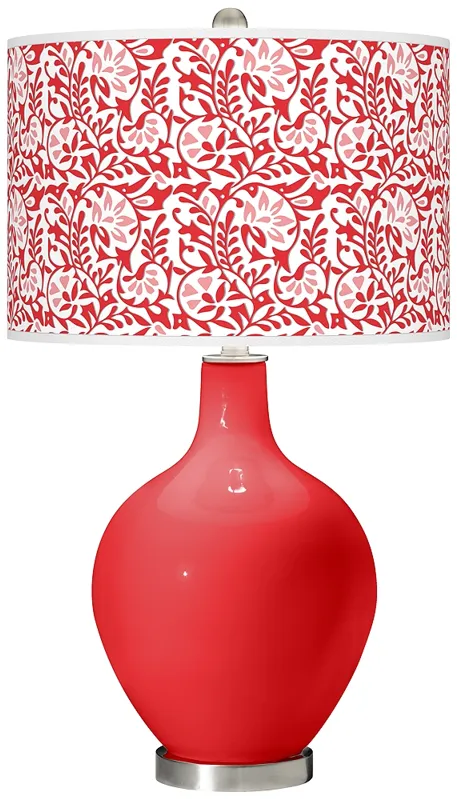 Poppy Red Gardenia Ovo Table Lamp