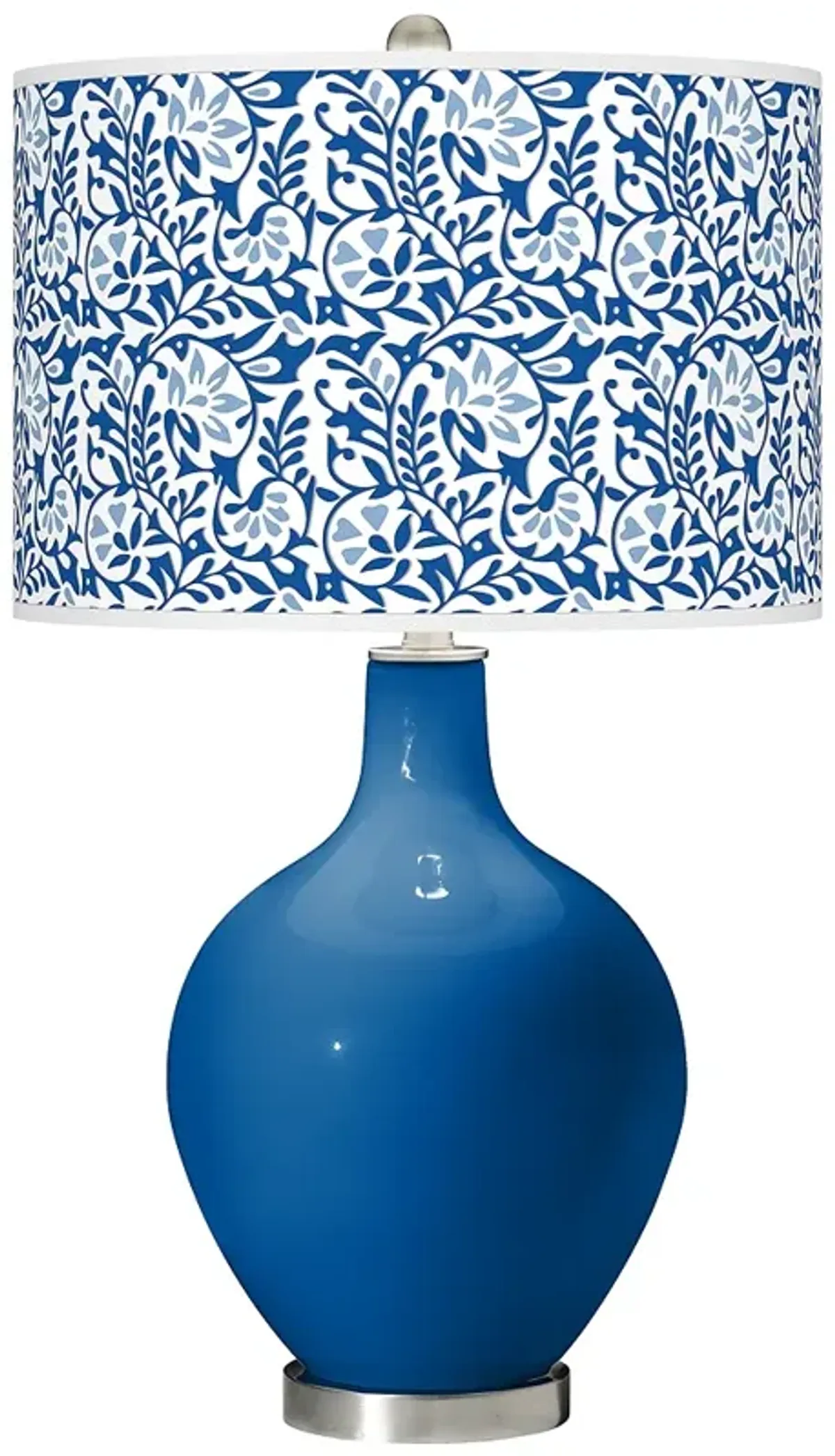 Color Plus Ovo 28 1/2" High Gardenia Shade Hyper Blue Table Lamp