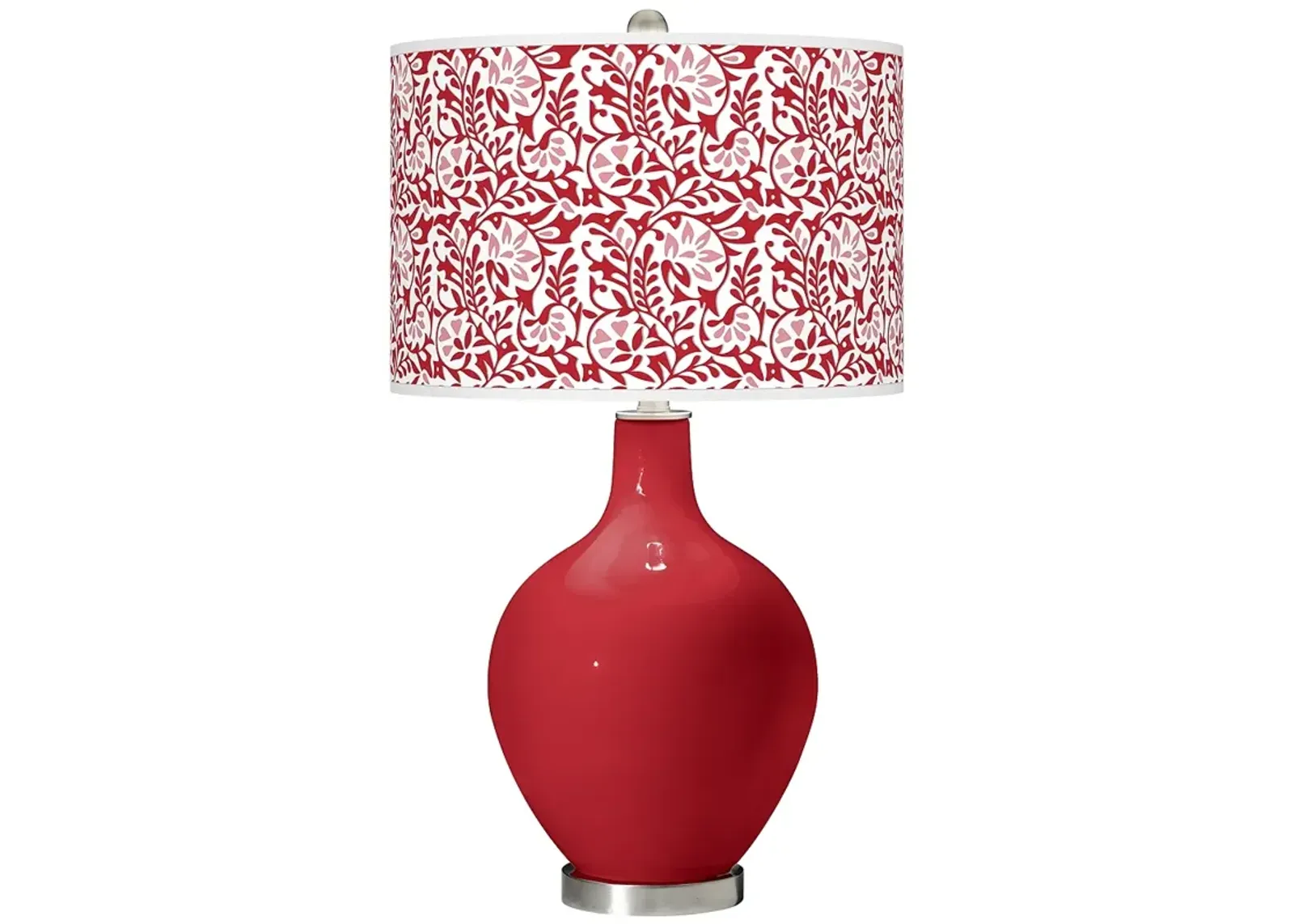 Color Plus Ovo 28 1/2" High Gardenia Shade Ribbon Red Table Lamp