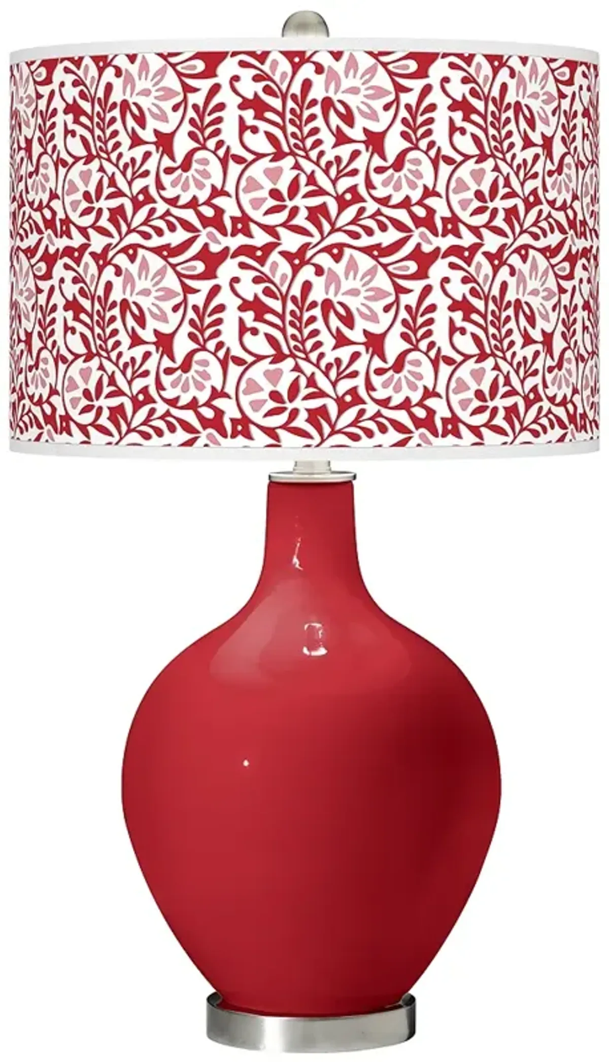 Color Plus Ovo 28 1/2" High Gardenia Shade Ribbon Red Table Lamp