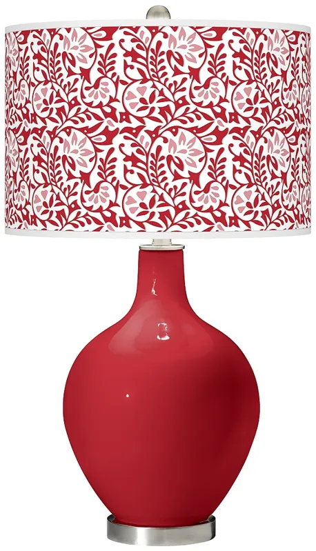 Ribbon Red Gardenia Ovo Table Lamp
