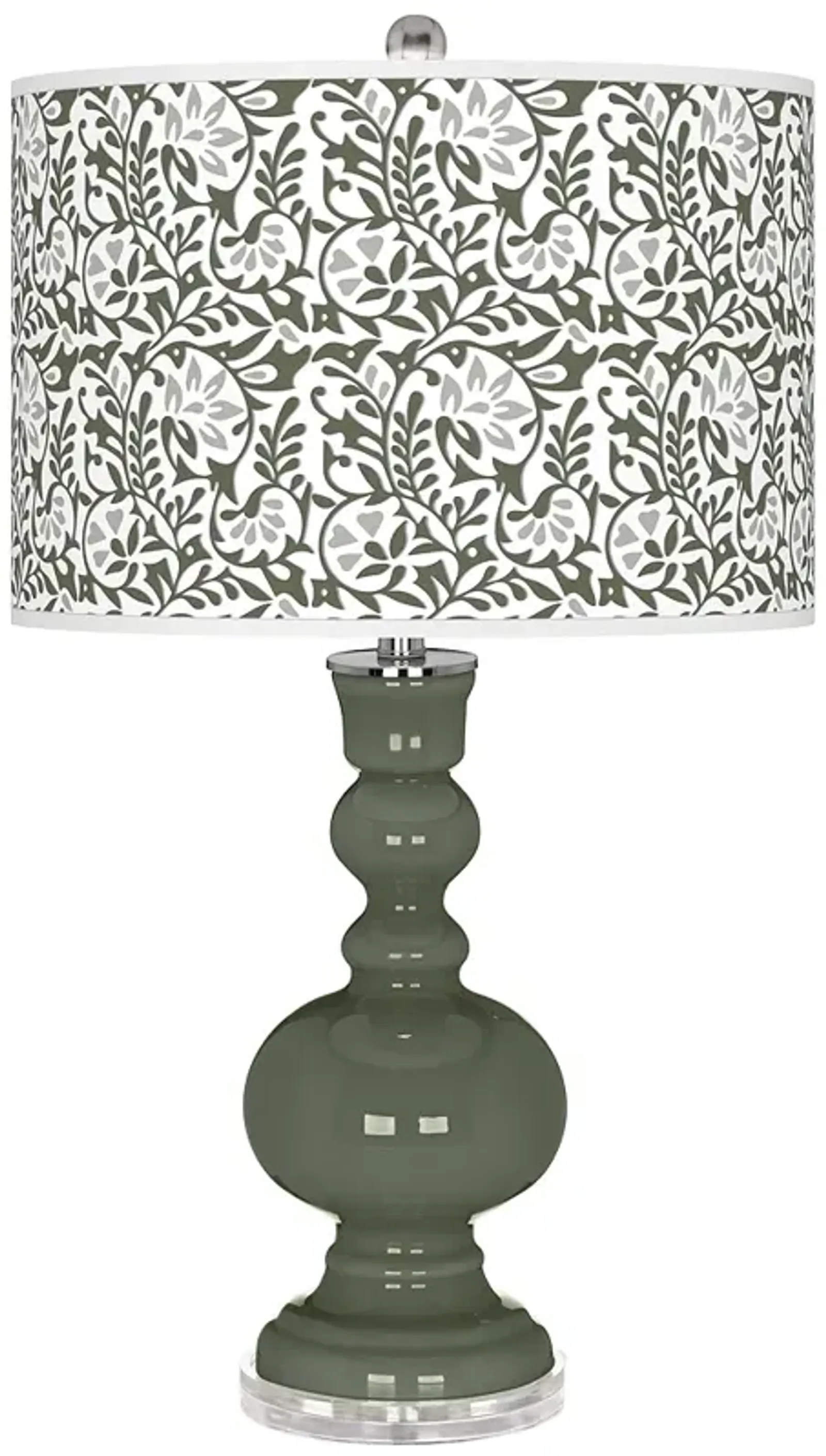 Deep Lichen Green Gardenia Apothecary Table Lamp