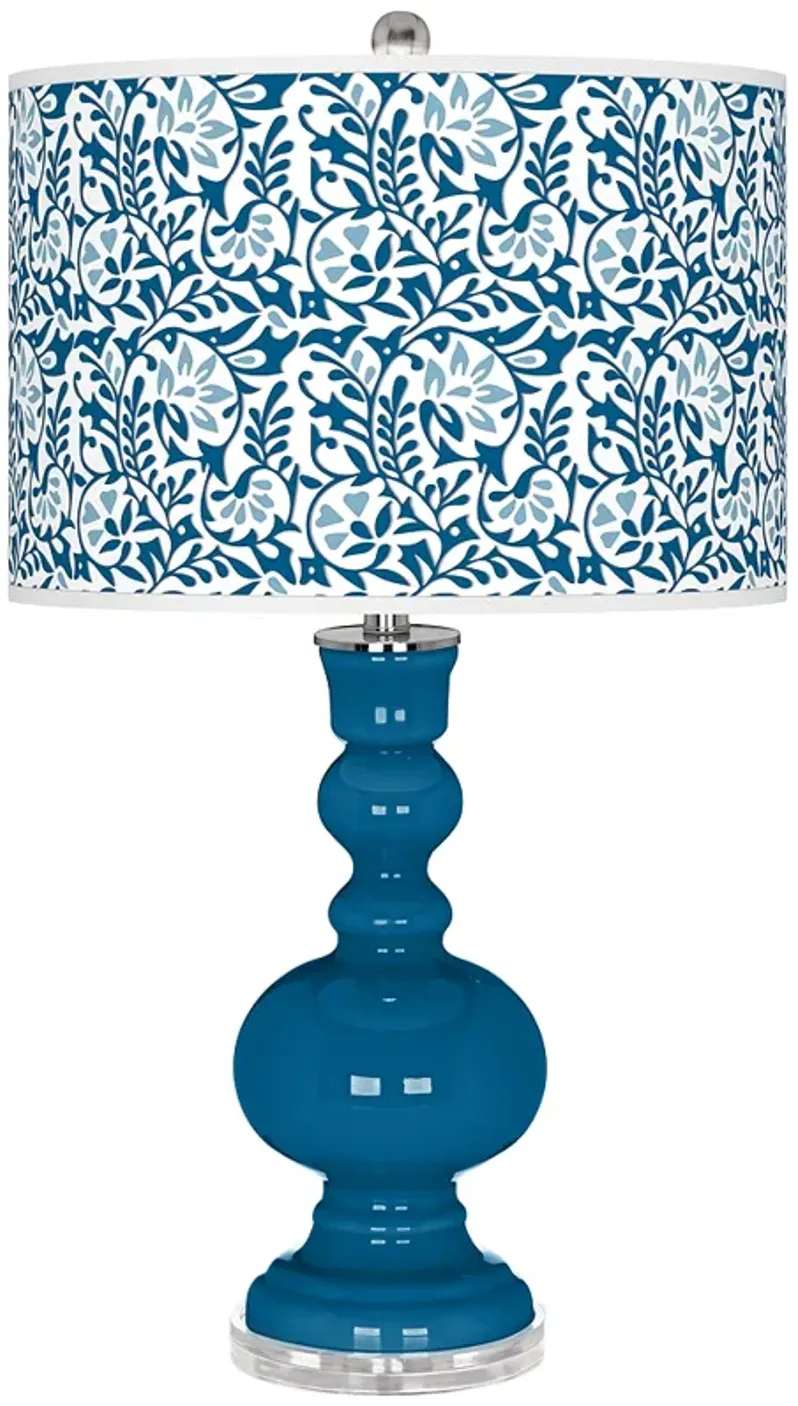 Mykonos Blue Gardenia Apothecary Table Lamp