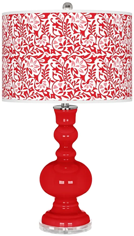 Bright Red Gardenia Apothecary Table Lamp