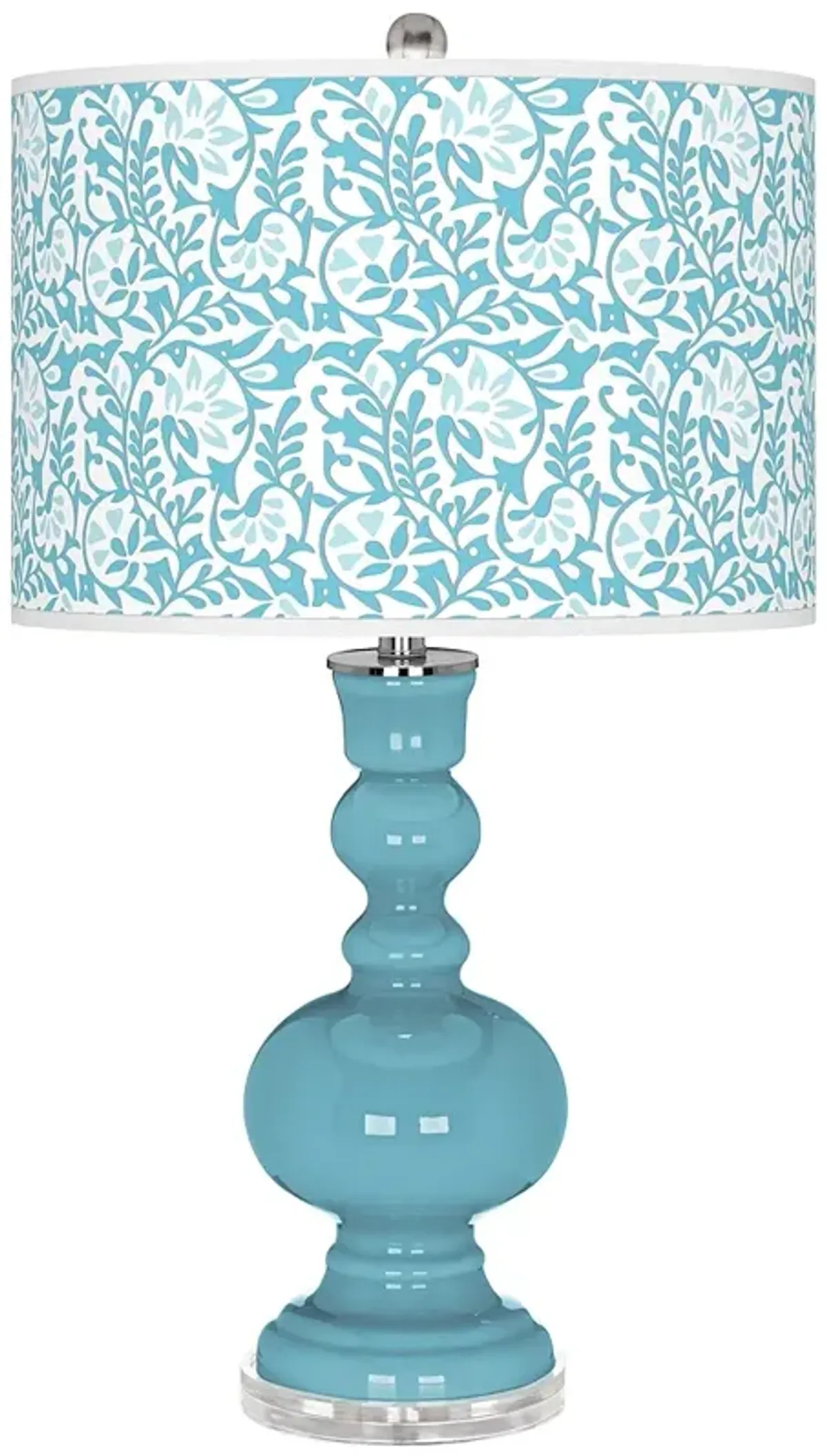 Color Plus Apothecary 30" Gardenia Shade Nautilus Blue Table Lamp